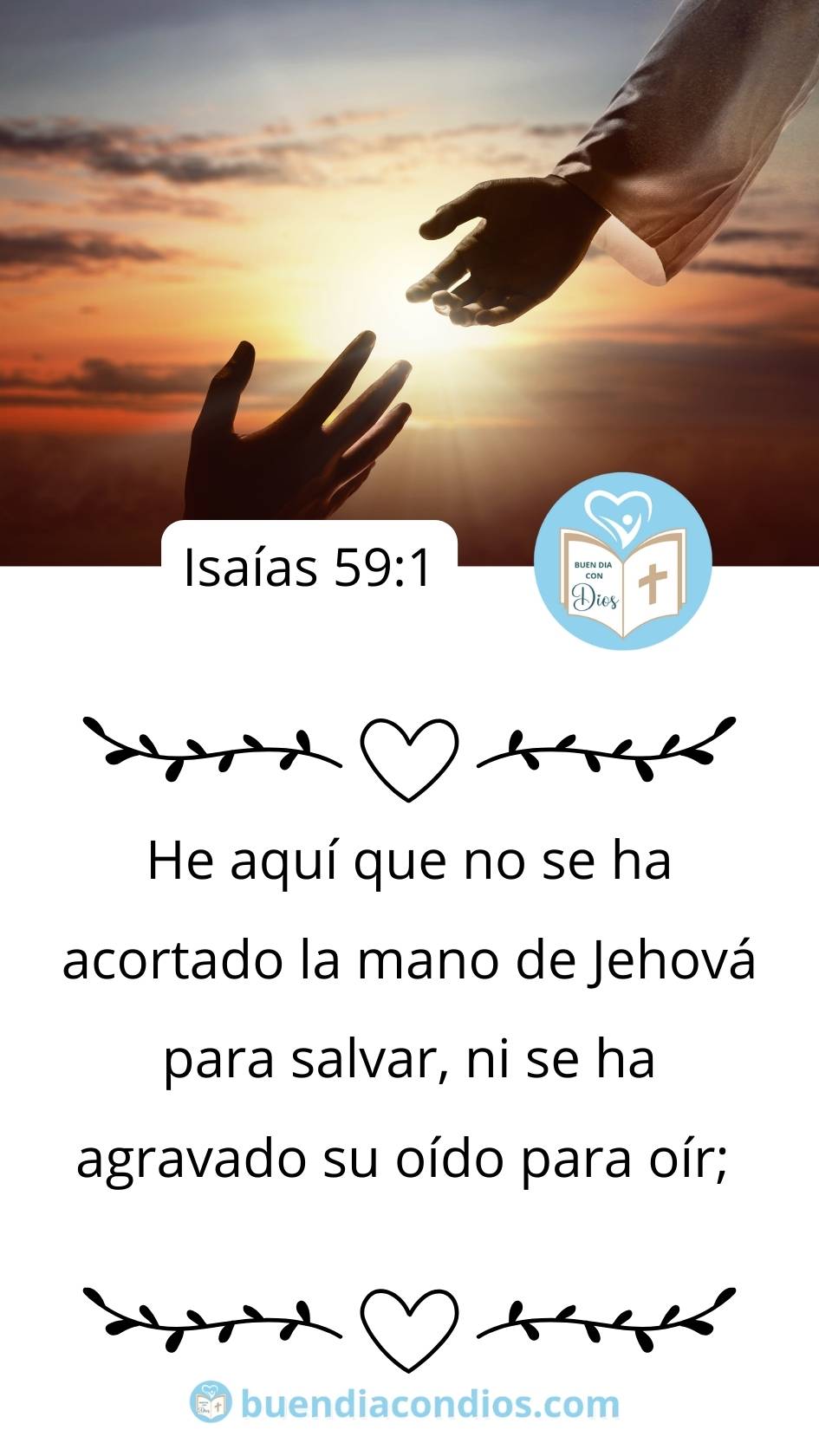 Folleto con Versículos de la Biblia Isaias 59:1